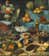 FLEGEL, Georg Still-life with Parrot fdg oil